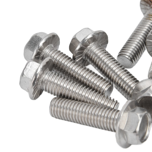 20 stk M10x1.5 Skruer Bolter A2‑70 Rustfritt Stål Flens Hex Hode Bolt med Pakning DIN6921M10x35