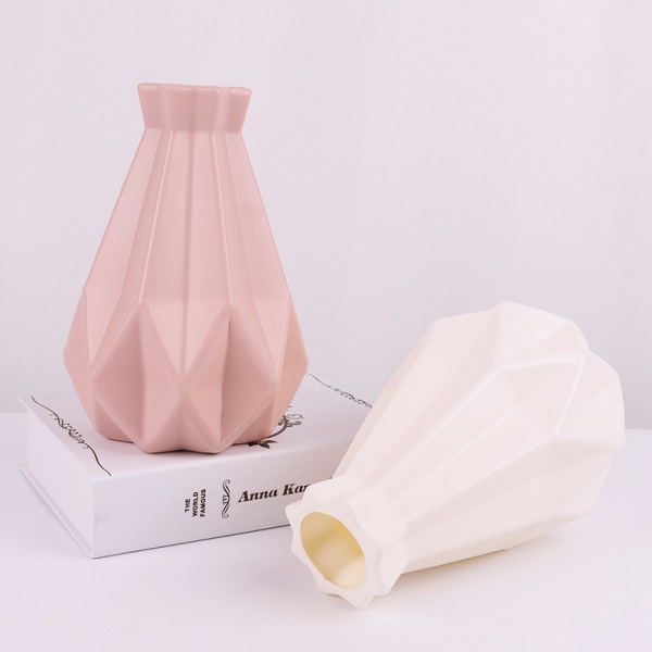 Geometrisk linje Keramisk vase Origami stil tørket blomstervase