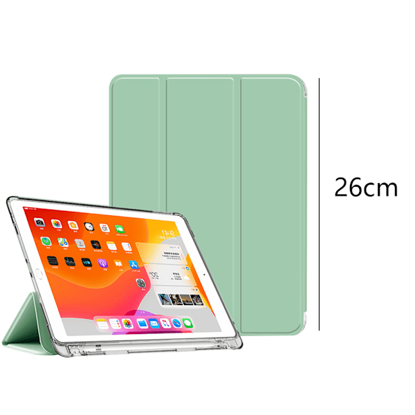 Etui Kompatibelt med iPad 10.2 iPad 2021/2020/2019 (10.2 tommer), gjennomsiktig etui, automatisk søvn/våkne deksel