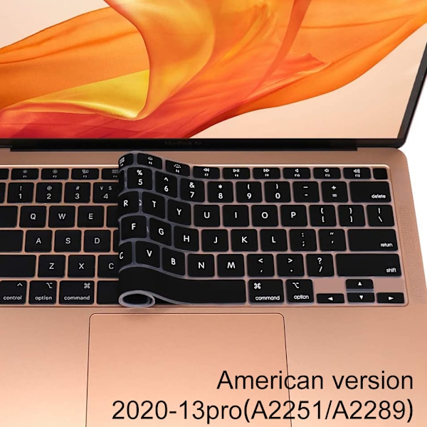 TPU-tangentbordsskydd för MacBook Pro 13 tum A2251 A2289 (2020 släppt) Ultratunt Skyddande Osynlig Skinn Tangentbordsfilm