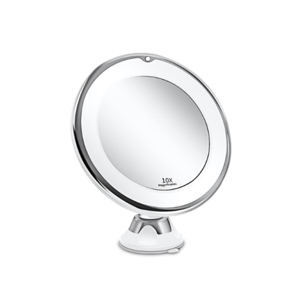 Kosmeettinen peili 10x suurennos LED-valaistu meikkipeili 360° kääntyvä integroidulla imukupilla parranajopeili seinäpeili suurentava