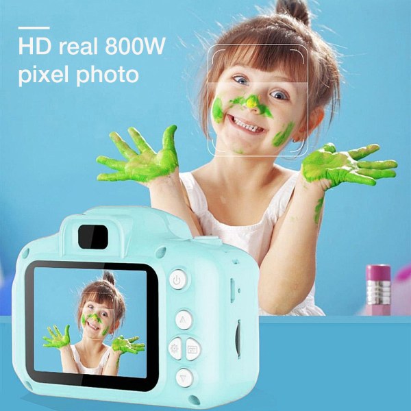 Selfiekamera for barn, gaver til barn 3-9 år, digital HD-video green