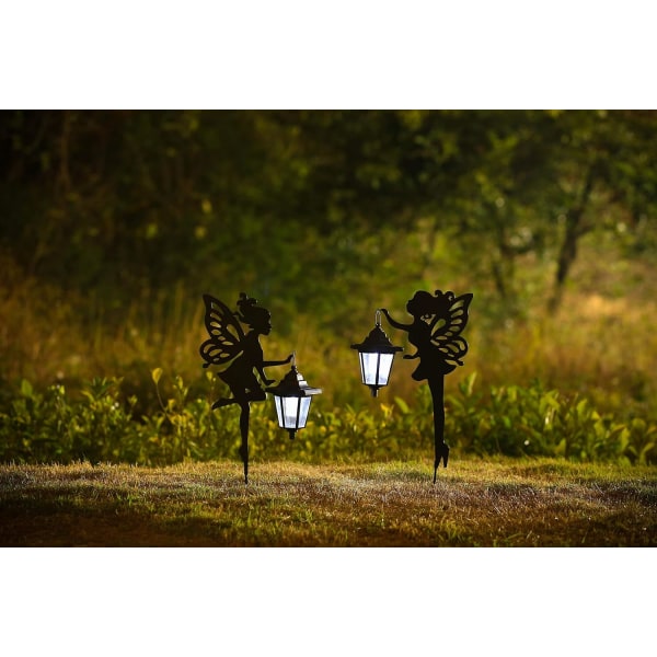 Metal Fairy Solar Light Utomhusdekoration Metal Fairy Garden St