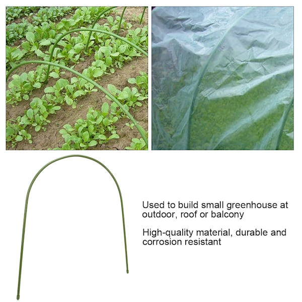 6Pcs Plastic Coated Steel Pipe Greenhouse Hoop Arch Shape Support Frame Gardening Accessories