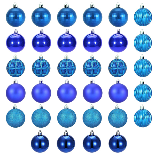 34ct Christmas Ball Ornaments 4CM for Xmas Tree Christmas Decorations Shatterproof Hooks Included