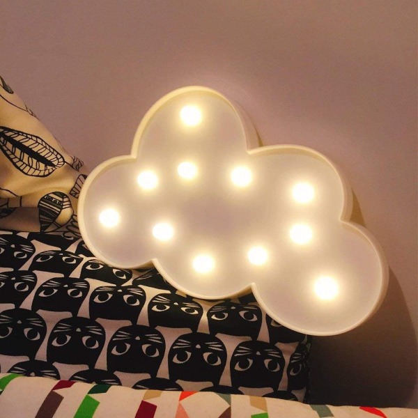 Dekorasjoner LED Cloud Night Light Lampe Batteridrevet Bord Cloud Lamp Light for Party Supplies - Veggdekorasjon for barnerom, stue, soverom