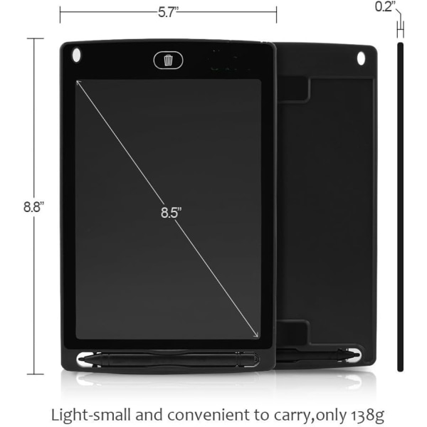 LCD Skrivetablet, 8,5-tommer Digital Tegneblok Papirløs Note