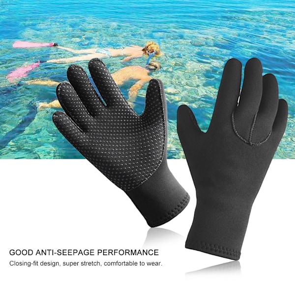 SLINX 3mm Neopren Dykker- og Snorkling Handsker Anti-slip Varmer Vandsportsudstyr (M)