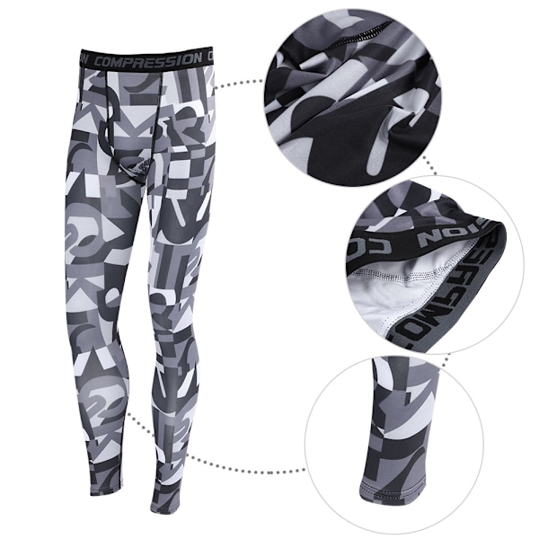 Träningsbyxor Tights Män Bodybuilding Löpbyxor Slanka Elastiska Man (#3,XXL)