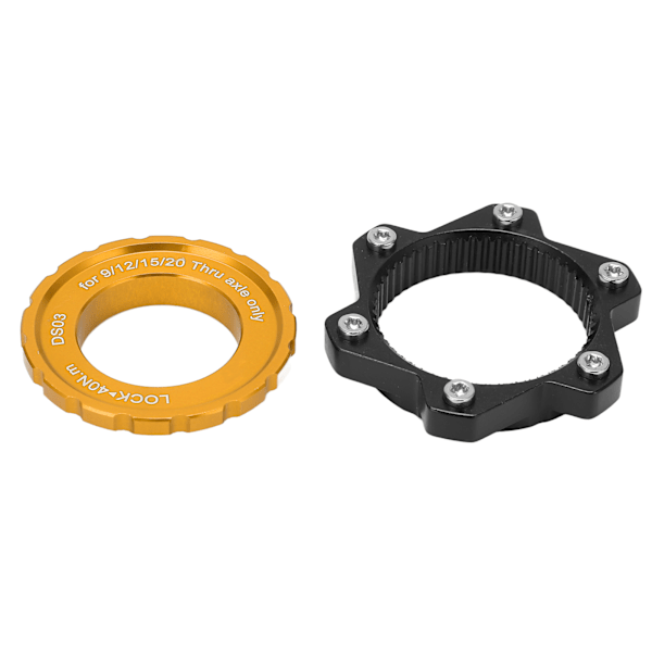 MEIJUN Centerlock til 6 Bolt Adapter Lockring Aluminium Alloy Aksel Hub Adapter for Thru Axle HubGold