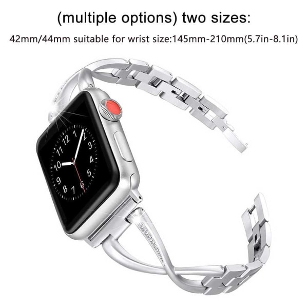 Band kompatibel for Apple Watch Band 38 mm 42 mm iwatch-bånd 42mm Bright silver