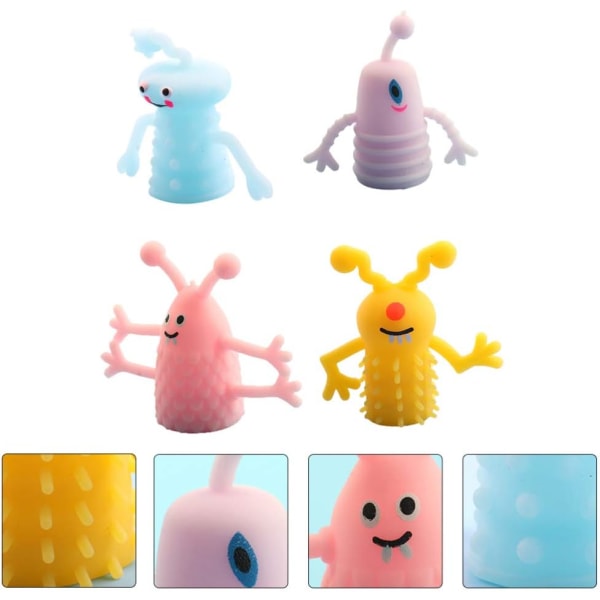 Monster Finger Puppets Gummi Finger Cool Glow in The Dark för