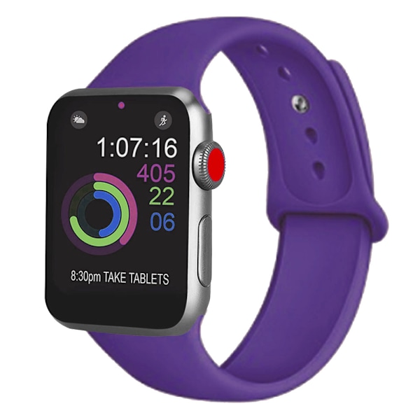 Compatible Apple iWatch Strap 42-44mm S/M, M/L Soft Silicone Sport Replacement Strap Compatible iWatch Series 5 /4 /3 /2/ 1(M/L dark purple)