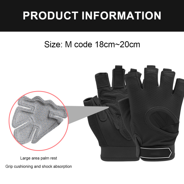 1 pair of sports cycling half-finger gloves fitness pull-up