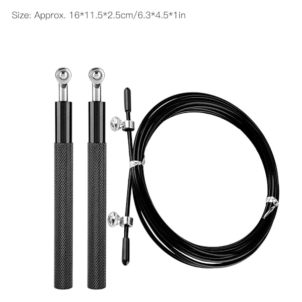 Aluminium Alloy Handle Speed Jump Skipping Rope Sports Training Equipment(Black)