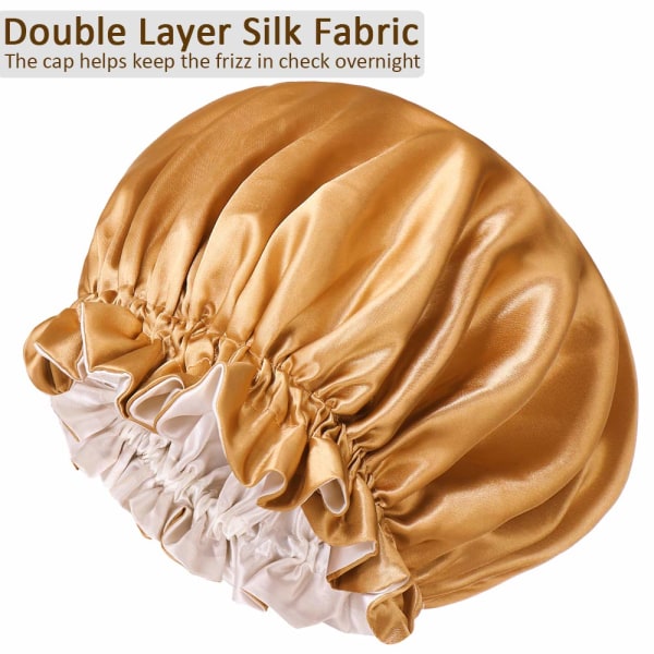 Silk Bonnet för naturligt hår Bonnets för svarta kvinnor, satin