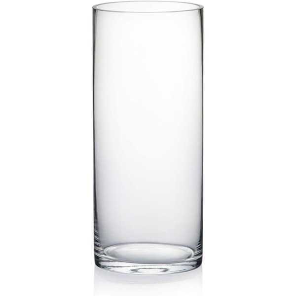 Sylinderglassvase, Diameter 5", Høyde 12", Clear Floral