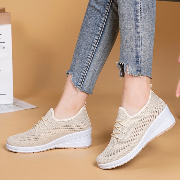 Khaki Dame Knittede Slip-On Sneakers, Elastiske, Letvægts, Åndbare, Mesh, Modesko, Søde, Flyvende Vævede Loafers khaki 40