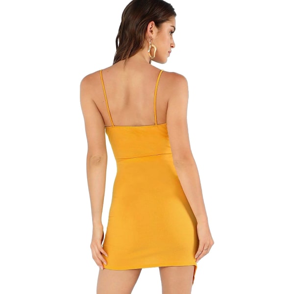 Sexy Ruched Side Asymmetrisk V-hals Bodycon Cami-kjole for kvinner