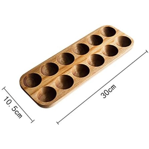 Ägghållare i trä med 12 hål för bänkskiva/bord/kylskåp