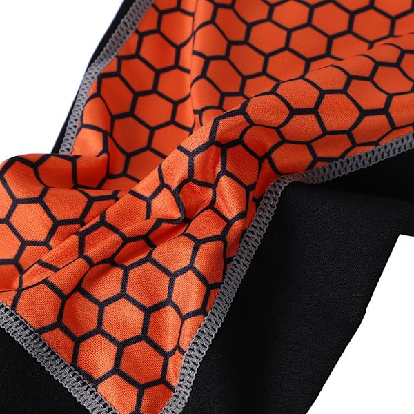 Män Sport Gym Yoga Löpning Fitness Leggings Byxor Träning Atletiska Byxor Svart & Orange XL