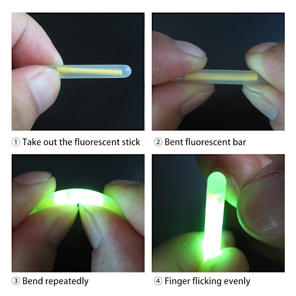 10 Pussia Yöllä Hohtavia Fluoresoivia Luminesoivia Tikkuja Uittojen Kalastustarvikkeille (30m/2kpl)
