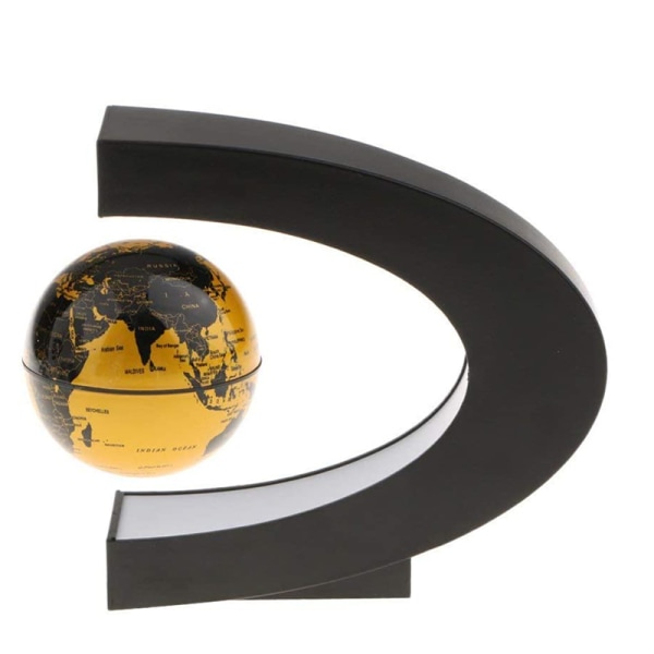 Backbayia LED-belyst magnet Floating Globe Geography World Globe med C-Shape Stand