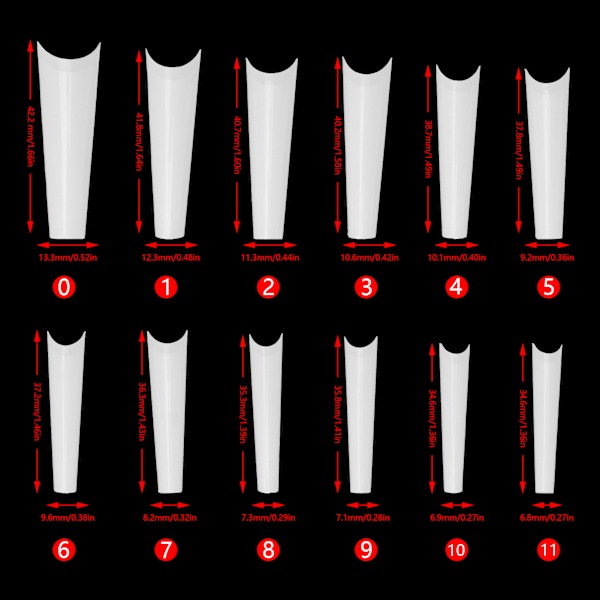 240 st extra långa nagelspetsar artificiella franska falska nagelspetsar för DIY nagelsalongNatural