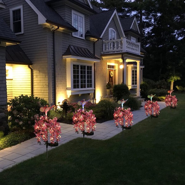 Solar Flowers Lights Outdoor, Wisteria Floral Butterfly Solar Li