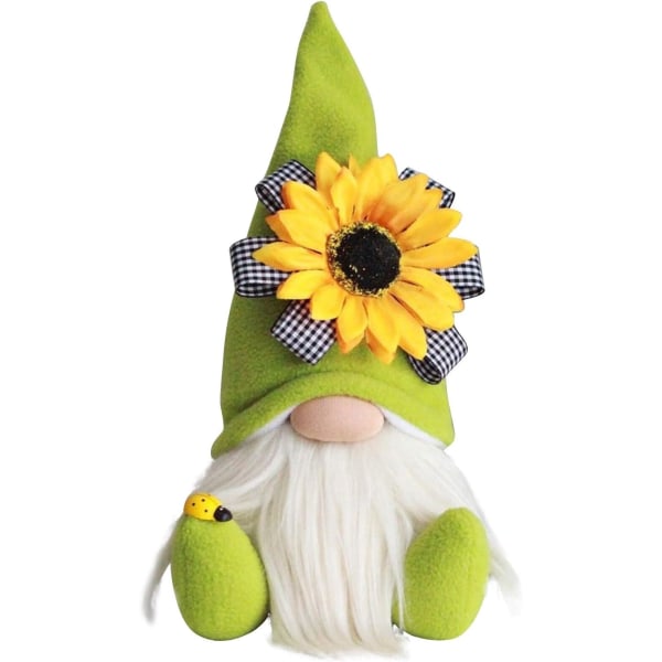 Sunflower Gnome sommer/ høst Takknemlig Buffalo Plaid Farmhouse