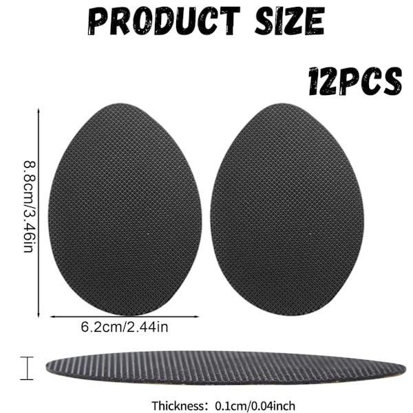 6 Paria Kenkien Pohjan Suojia, Kenkien Pohjan Liukumattomat Tarttuvat Padit, Liukumattomat Itsekiinnittyvät Kumipadit Naisille ja Miehille (Musta)