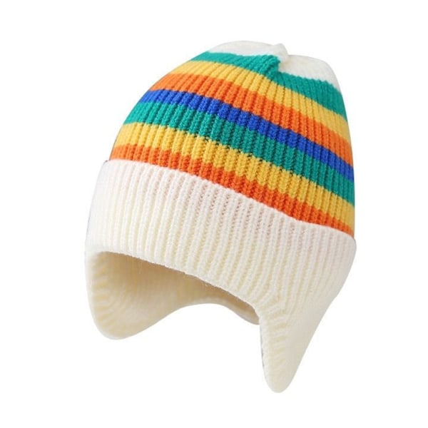 Cute Baby Boys Knit Beanie Hat Toddler Little Girls Windproof Winter Warm Cold off-white