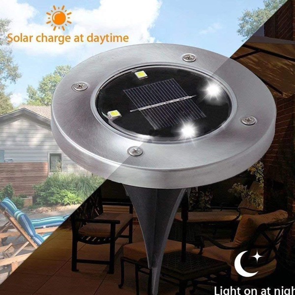 Solar Ground Lights Outdoor, Solar Deck Lights Outdoor med white light 4LED