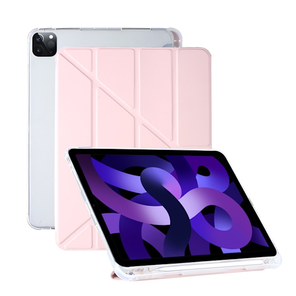 Beskyttelsesetui Kompatibel med iPad Pro 11 tommer (2018/2020/2021) med Penholder, Blød TPU Y-formet Light pink