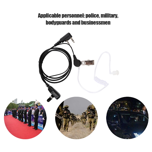 2 Pin Acoustic Tube Headset Walkie Talkies Earpiece for Retevis Kenwood Baofeng Two Way Radio