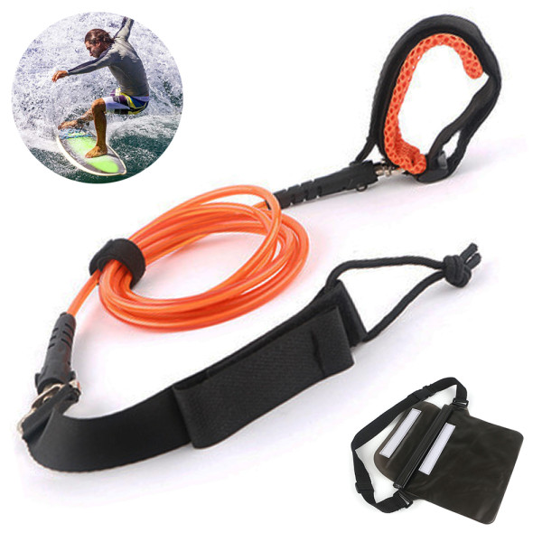 Surffilaudan talutushihna Premium Surf Leash SUP-jalkaköysi suora