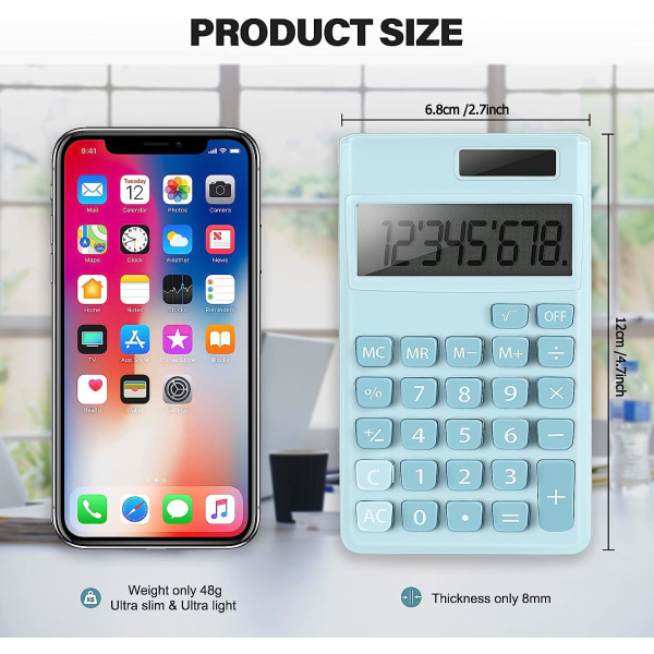 3 stk Mini Kalkulator Lommekalkulator Elektrisk Digital