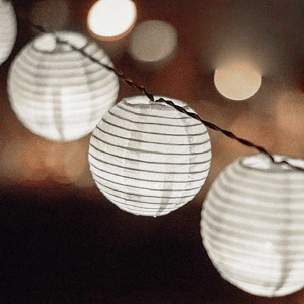 Nylon lantern string lights 11 fot av färgade printed lampor wi