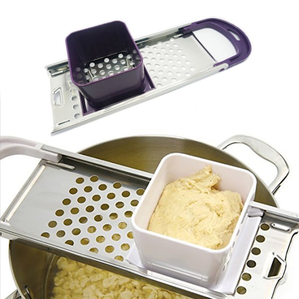 Stainless Steel Blade Spaetzle Maker Egg Noodle Pasta Kitchen Cooking Tool(Purple)