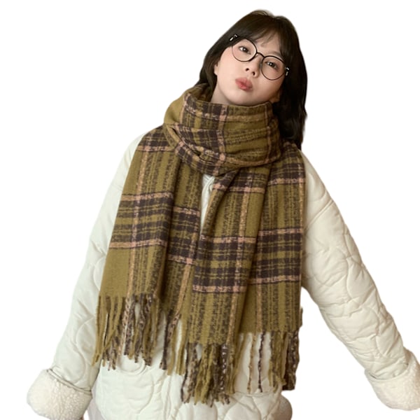 Plaid Scarf for Women Fall Winter Pashmina Scarves Wraps for Cold Weather Warm Large