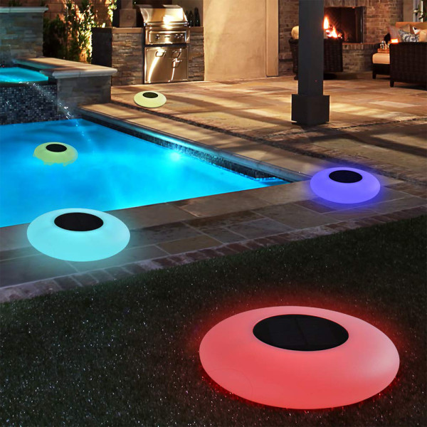Flytande poolljus, uppgradera RGB färgskiftande LED-poolbollar,