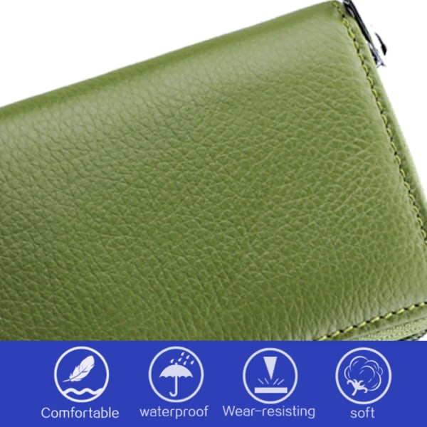 Kredittkortholder lommebok med glidelås, kortpose med flere spor, med
