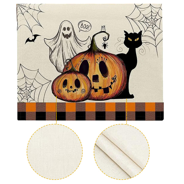 Artoid Mode Spøgelsesgræskar Træ Halloween Bord, Sæsonbestemt Efterårs Køkken Spisebord Dekoration til Hjemmefest Dekoration 13x72 Tommer