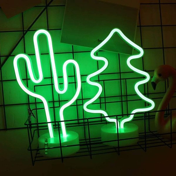 Cactus Neon Sign Night Light Lamppu pidikkeellä Koristeellinen Ma