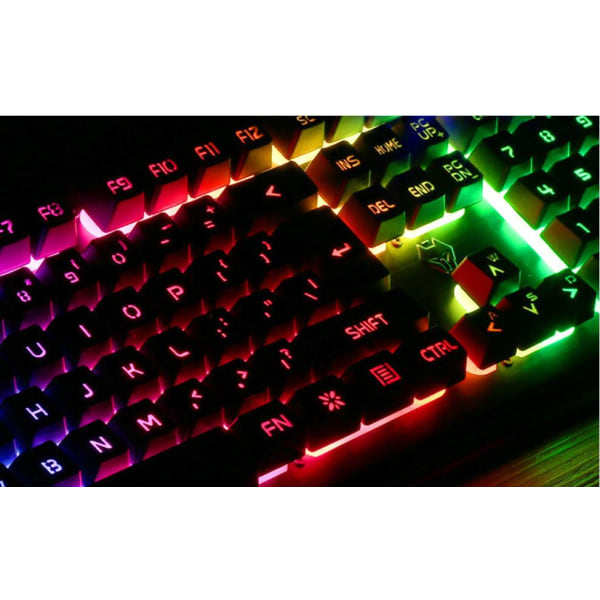 Kablet spilltastatur LED Rainbow bakgrunnsbelyst spilltastatur RGB