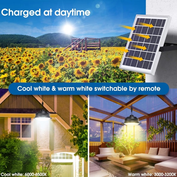 Solar Lights Indoor Outdoor Solar Shed Light kaukosäätimellä