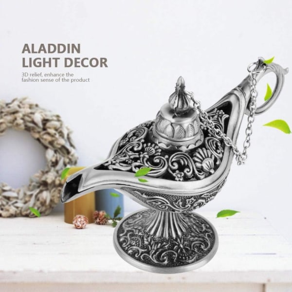 Hilitand Metall Geschnitzte Aladdin Lampe Magie Vintage Home