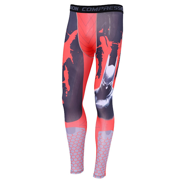 Menn Sports Gym Yoga Running Fitness Leggings Bukser Trening Atletiske Bukser Svart&Rød M