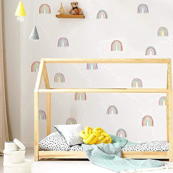Rainbow seinätarrat tyttöjen makuuhuoneen lastenhuoneen sisustukseen, Peel ja S