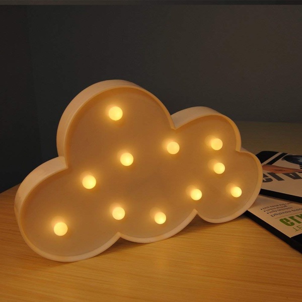 Dekorasjoner LED Cloud Night Light Lampe Batteridrevet Bord Cloud Lamp Light for Party Supplies - Veggdekorasjon for barnerom, stue, soverom